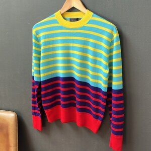 G/Fore Dual Stripe Crewneck GOLF Sweater Sz Medium FIJI Allseason Wool Pullover